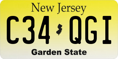 NJ license plate C34QGI