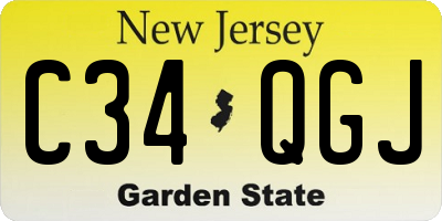 NJ license plate C34QGJ