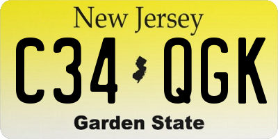 NJ license plate C34QGK