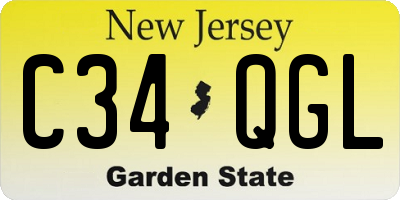 NJ license plate C34QGL