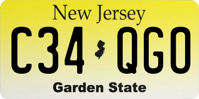NJ license plate C34QGO