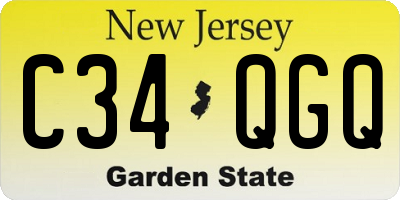NJ license plate C34QGQ
