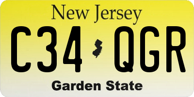 NJ license plate C34QGR