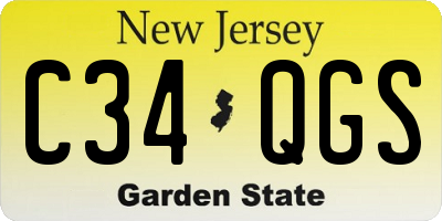 NJ license plate C34QGS
