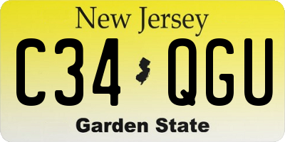 NJ license plate C34QGU