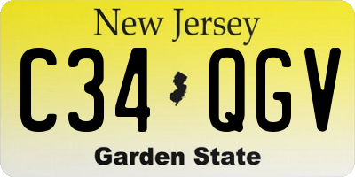 NJ license plate C34QGV