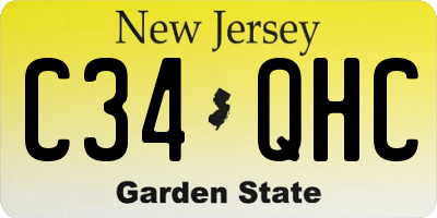 NJ license plate C34QHC