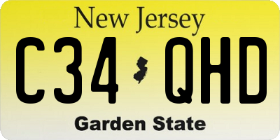 NJ license plate C34QHD
