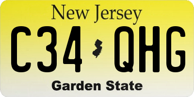 NJ license plate C34QHG