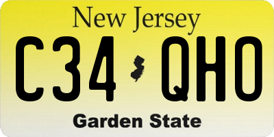 NJ license plate C34QHO