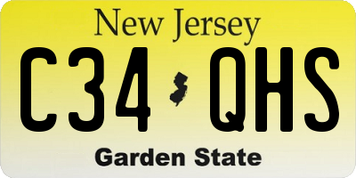 NJ license plate C34QHS