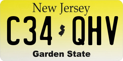 NJ license plate C34QHV