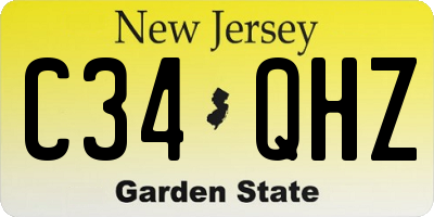 NJ license plate C34QHZ