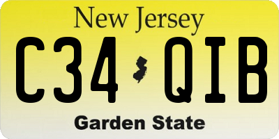 NJ license plate C34QIB