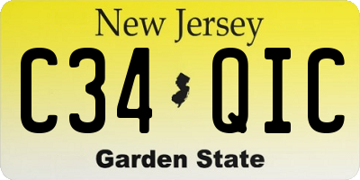 NJ license plate C34QIC