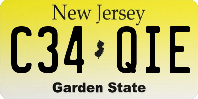 NJ license plate C34QIE