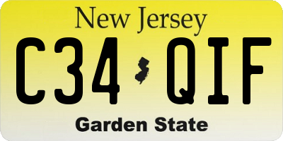 NJ license plate C34QIF