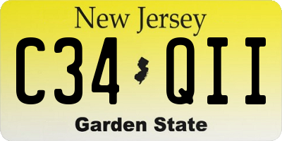 NJ license plate C34QII