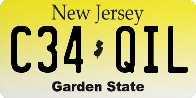 NJ license plate C34QIL