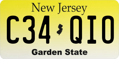 NJ license plate C34QIO
