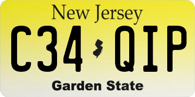 NJ license plate C34QIP