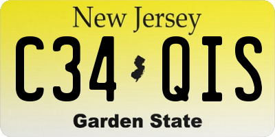 NJ license plate C34QIS