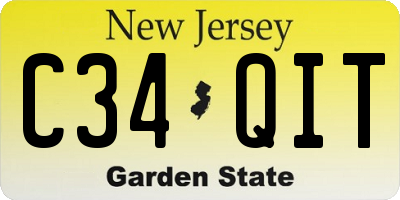 NJ license plate C34QIT
