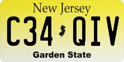NJ license plate C34QIV
