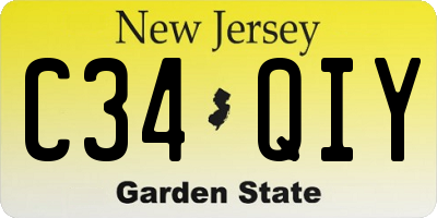 NJ license plate C34QIY