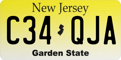 NJ license plate C34QJA