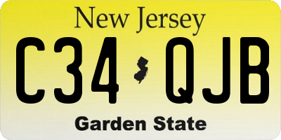NJ license plate C34QJB