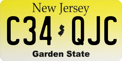 NJ license plate C34QJC