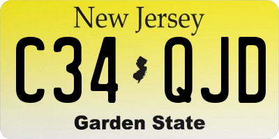 NJ license plate C34QJD