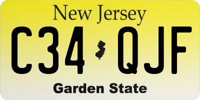 NJ license plate C34QJF