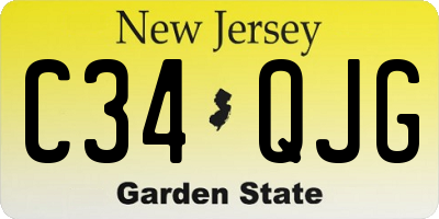 NJ license plate C34QJG