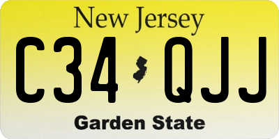 NJ license plate C34QJJ