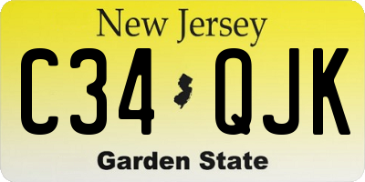 NJ license plate C34QJK