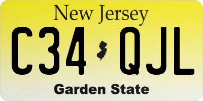 NJ license plate C34QJL