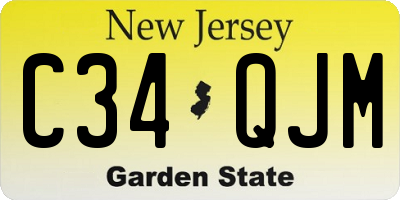 NJ license plate C34QJM