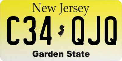 NJ license plate C34QJQ