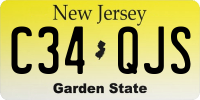 NJ license plate C34QJS