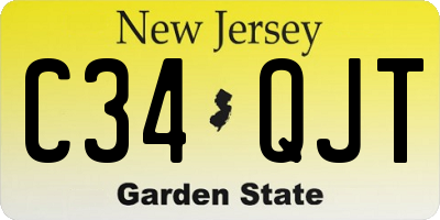 NJ license plate C34QJT
