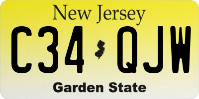 NJ license plate C34QJW