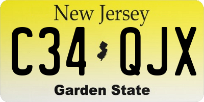 NJ license plate C34QJX