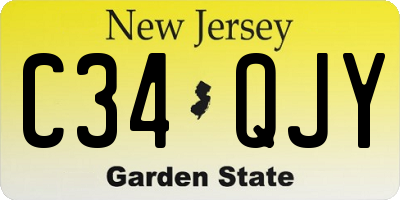 NJ license plate C34QJY