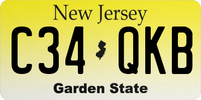 NJ license plate C34QKB