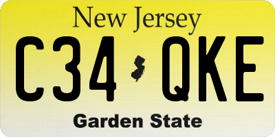 NJ license plate C34QKE