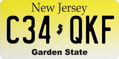 NJ license plate C34QKF