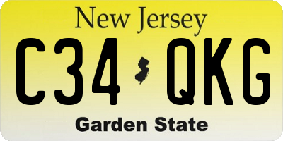 NJ license plate C34QKG