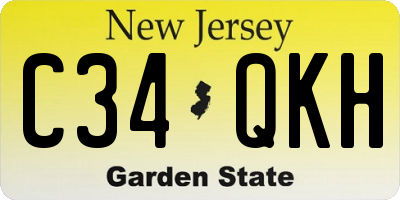 NJ license plate C34QKH